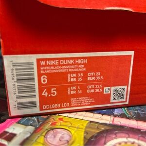 Nike Dunk High - White and University Red